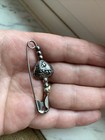 Antique Vintage Old Carved Victorian Silver Lucky Heart  Pin