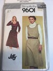 1980 Simplicity 9601 Vtg Sewing Pattern Miss Pullover Dress Or Jumper Size14 