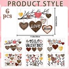 Vellibring 6 Sheet Valentine   s Day Window Clings Decorations Double-sided Hea   