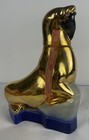 Vintage 1972 Ezra Brooks Seal Decanter 24k Gold Heritage China Empty