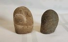 2 Vintage Hand Carved   Polished 2    Owl Statue Figures Natural Stone Rock   