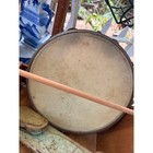 Vintage Tambourine With Wooden Frame And Metal Jingles