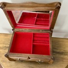 Vintage Wooden Musical Jewelry Box - Plays The Love Theme From The Godfather