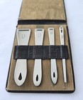 Antique Sterling Silver Bodkin Ribbon Threader Set Original Case Monogram  d 