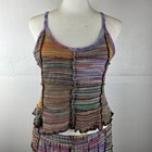 Kathmandu Imports Patchwork Knit 2 Pc Set Tank Top Maxi Skirt Boho Hippie S m