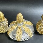 Vintage Miniature Perfume Bottle Glass Filigree Some Crown Lid   Other Lids Lot