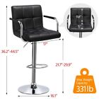 Bar Stools Set Of 2  Height Adjustable Bar Chairs With Large Steel Home Kitchen