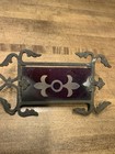 Antique Weathervane Arrow- Ruby Red - Etched Stained Glass Fleur De Lis Pattern