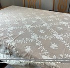 Vintage Lace Floral Tablecloth 84 X 64    Cream off-white  Gorgeous