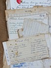 Lot Handwritten Recipes Vintage Wood Recipe W Metal Box Clipped Cutout Typed
