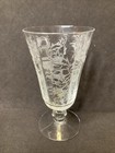  2  Vintage Fostoria Heather Clear Etched 5    Stemmed Wine Champagne Glasses 5 Oz