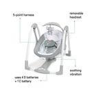 Ingenuity Convertme 2-in-1 Compact Portable Automatic Baby Swing   Infant Sea   