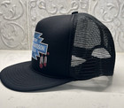Vtg 90 s Harley Davidson Black Trucker Hat Black blue Dbl Snapback-excellent