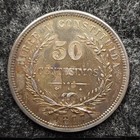 1877 A Uruguay 50 Centesimos