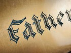Vtg Coffin Casket Plate Plaque  2  father  Funeral Home Mortician Sample