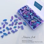 Litmind Iridescent Glass Mosaic Tiles For Crafts  240 Pieces 5 Shapes Mixed