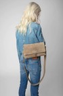 Authentic Zadig voltaire 29cm Suede Cattle Leather Shoulder Bag Crossbody Bag