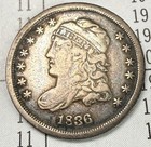 1836 Capped Bust Half Dime H10c Large 5- Very Fine 90  Us Type Coin