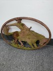 Rustic Western Style Cast Iron Decor 18 x12  Cowboy Horse 
