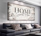  Home Sweet Home Wall Art Sign Large Dark Brown Farmhouse Wall Sign For Living 