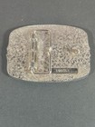 Vintage 1970s Eagle Mountain Western Cowboy Belt Buckle Silver Metal
