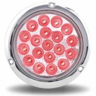 4 Inch Chrome Rnd Led W  Flange Mount - Clear To Red 19 Diodes  tled-419crf 