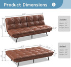 Futon Sofa Bed  Memory Foam Foldable Couch Convertible Loveseat Sleeper Daybed W