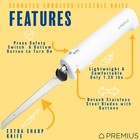 Premius Professional Rechargeable Cordless Electric Knife  1 Serrated Blade  Whi