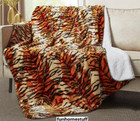 Tiger Skin Print Super Soft Sherpa Luxury Throw Light Weight Blanket 50  X 70 