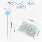 200 Pcs Flat Head Straight Pins  Flower Head Sewing Pins Multicolor Fixed Sew   
