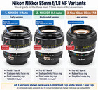 Nikon Nikkor 85mm F1 8 52mm Front Lens Cap Nikon F Rear Cap H Hc Auto Mf Non Ai