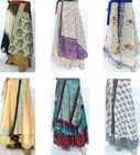 10pcs Wholesale Lot Silk Sari 2 Layer Magic Wrap Around Long Skirts Bohemian