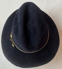 Vintage Lancelot Felted Wool Fedora Hat Navy Blue Sz 7 1 4 Unisex Western Band