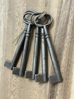 Vintage Antique Padlock Lock Open  Barrel Key Blank Lot Of 5