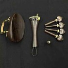 1 Set New Undyed Ebony Violin Parts 4 4  Chinrest  Tailpiece  Pegs endpin