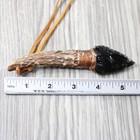 Antler Brow Tine Handle Obsidian  Blade Knife Necklace   5454   Mountain Man Neck