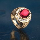 Garnet Oval Cut With 14k Yellow Gold Ring For Men s  328  
