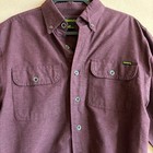 Stanley Midweight Flannel Cotton Button Down Burgundy Size M