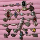 35 Vintage Sterling Silver Rings       925 Ring Lot Mexico Art Deco Southwestern