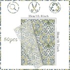 50 Sheets Vintage Floral Tissue Paper Green Botanical Gift Wrapping Crafts Gr   