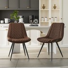 High Back Leather Dining Room Chairs Set Of 2 Ergonomic Dining Chairs 