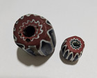 Rare Antique Venetian Red Ground 7-layer Chevron Bead With Applied Mini Chevron