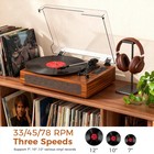 Vinyl Record Player Vintage Turntable With Built-in Stereo Speakers  Bluetoot   