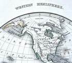 1835 Bradford Map World Western Hemisphere North South America Us Mexico Brazil