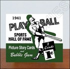 1941 Play Ball Wrapper Cards Store Counter Advertising Standup Sign Reprint