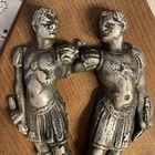 Vintage Astrology Gemini Twins Zodiac Plaque Silver Metal Wood Retro Wall Art