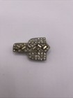 Vintage Art Deco Rhinestone Silver Tone Belt Buckle As Is
