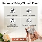 Kalimba Thumb Piano 17 Keys Portable Wood Mbira Finger Piano Gift For Kids Adult