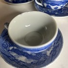 Set Of 7 Vintage Blue Willow Porcelain Child s Tea Cups   Saucers Made In Japan