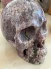 5 0 natural Purple Lepidolite Carved Crystal Skull Realistic Healing  436